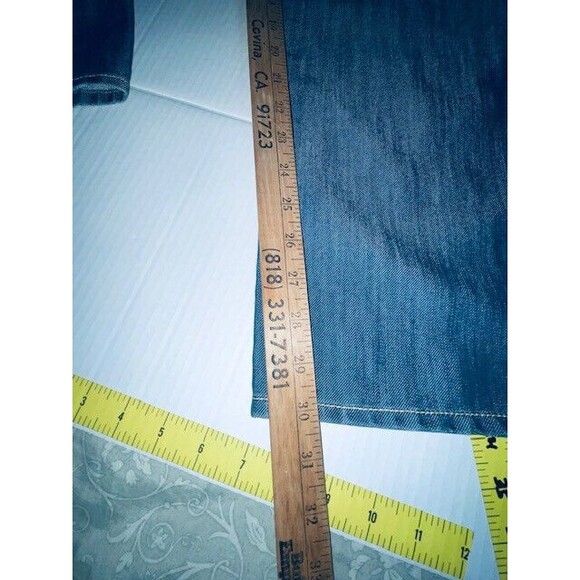 Levis 514 Jeans 38x30 Mens Baggy Y2K Slim Straight Fit Flap Pockets Waxed Denim - Picture 13 of 16